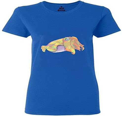 ShockBabic Art Cuttlefish Pastel Painting Inconceivable Costum Workwear Short Sleeve Women T-shirt Size M