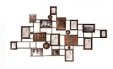 Wall Photo Holder - Grid with Antique Gold Finish, Space for Twelve Photos From CBK Home, Frame