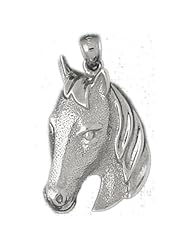 Clevereves 14K White Gold Pendant Horse Head 7.5 - Gram(s)