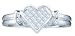 Ladies 14K White Gold .25ct Diamond Heart Bridal Set Ring