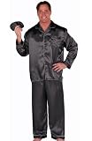 Del Rossa Satin Pajama Set and Sleep Mask, Steel Grey Medium (A0752STLMD)