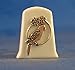Porcelain China Collectable Thimble -- Antique Silver Parrot with Free Gift Box