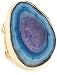 Zariin "The Showstopper" Blue Agate Gold Adjustable Ring Zariin "The Showstopper" Blue Agate Gold Adjustable Ring