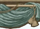 Turquoise & Tan Swag Wallpaper Border