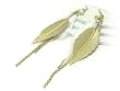 7" Long Goldtone Feather and Tassel Drop Earrings Fashion Jewelry
