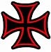 Maltese Cross Iron On Patch Embroidered Red Gothic Motorcycle Biker Vest Emblem