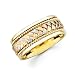Solid 14k Yellow White and Rose Three 3 Tri Color Gold Mens Braided Wedding Ring Band 8MM Size 7.5