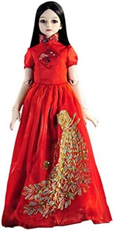 1/3 Doll Dress ,Beauty Red Cheongsam Dress Princess Baby Doll's Clothes Fit 1/3 24 inch BJD Doll