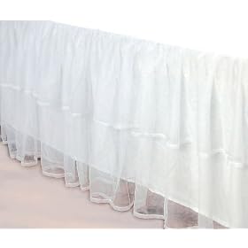 White Tulle Full Size Bed Skirt by Sleeping Partners