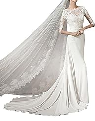 Natural   Waistline Lace Illusion Charmeuse Wedding Dress  with a Chapel Train 
