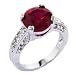 Vatche's CZ Ruby Diamond Silver Solitaire Ring