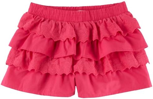 Chrystal Vogue Girls 7-16 Eyelet Ruffle Shorts 10/12 Pink