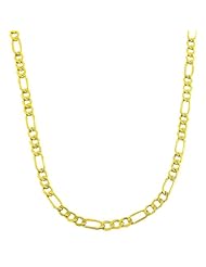14 Karat Yellow Gold 3.6-mm Semi-solid Figaro Chain (24 Inch)