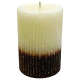 41Zpc7sPEhL. SL160  Dual color Round Corrugated Pillar Candle   Amber/Ivory   4X6   C463