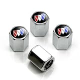 Buick Black Logo Chrome Tire Stem Valve Caps