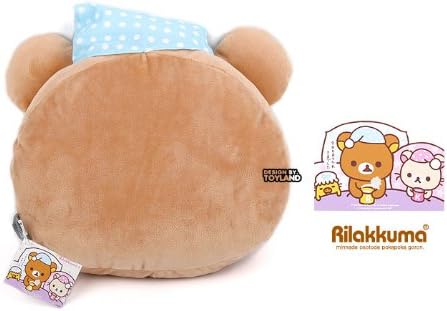 Rilakkuma new Sleeping Plush Cushion for nap Relax bear face /w night cap San X