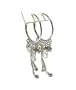 LONG 3" Crystal Pearl Silver Tassel Drop Dangle Earrings Fashion Jewelry