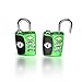 TSA Accepted 3 Digit Combination Luggage Lock for Travel Open Search Alert Indicator Heavy Duty, Sturdy, Quality Construction, Durable, Customs Friendly Free Ebook 2 Locks (1 Green and 1 Silver)