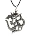 Sterling Silver Om Pendant with Swirly Engraved Detailing