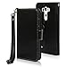 LG G3 Vigor case, LG G3 Mini case, E LV LG G3 Mini case cover - Deluxe Classic PU Leather Flip Wallet Case Cover for LG G3 Mini D725 with 1 Black Stylus - Black