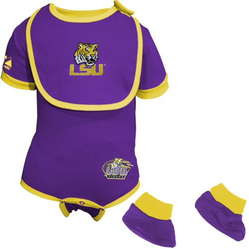 LSU Tigers Purple Infant Football Bib & Booties Set (6-9 Months)
