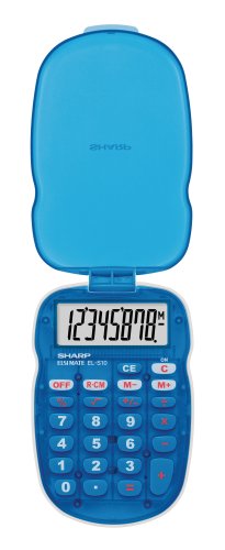 Sharp Electronics ELS10BBLTranslucent 3 key memory Youth Calculator-Blue