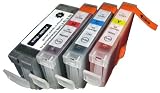 4pk new non OEM Canon (3)CLI 8 y,c,m & (1) remanufacutred PGi5BK(with pigment ink) Ink Cartridge WITH CHIP! For Pixma ip4200, Pixma ip4300 series PIXMA MP830 and more!