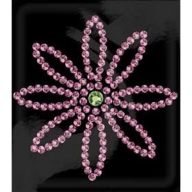 Me & My Big Ideas Rhinestone Word and Icon Stickers, Mini Flower/Pink & Green