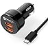 AUKEY Car Charger with 36W Dual Quick Charge 2.0 Ports and Micro-USB Cable for Samsung Galaxy S7/S6/Edge, Nexus 6, iPhone and more