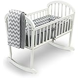 Baby Doll Chevron Cradle Bedding Set, Grey
