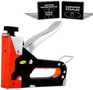 3-way Staple Gun Heavy Duty Upholstery Wood Ceiling Round Staple Nails