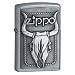 Zippo Lighter Bull Skull Emblem, Street Chrome