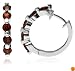 Sterling Silver Garnet Hoop Earrings