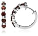 Sterling Silver Garnet Hoop Earrings
