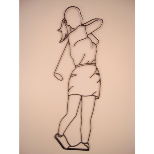 Golfer Female Iron Sports Shadow Decorative Wall Art