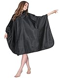WM Beauty 50'' x 57'' Classic Water Repellent Adjustable Salon Hair Cutting Cape with Snaps Closure, Black