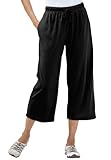 Plus Size Capri Pants In Soft Sport Knit (Black,3X)