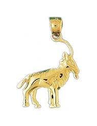 Dazzlers Solid 14k Gold Goat Farm Animal Charm Pendant Available in three colors from jewelsberry (weights: 1.9 grams only)