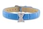 Diamond Clip On Initial letter "X" with Blue Leather Bracelet