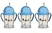 Zoli Baby BOT Straw Sippy Cup 6 oz - 3 Pack, Blue/Blue/Blue