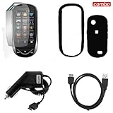 Samsung Sunburst A697 Combo Rubber Feel Black Protective Case Faceplate Cov ....