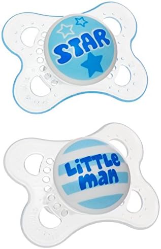 Mam Attitude Orthodontic Silicone Pacifiers 0-6 Months Boy - Styles May Vary