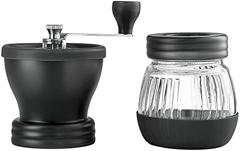 Best Manual Coffee Bean Grinder / Mill with Burr Ceramic, a Glass Seal Tight Storage Compartment Designed to Keep the Coffee Flavor.