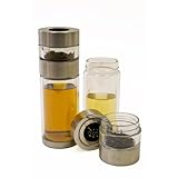 Eight Cranes PS-PC101 Perfect Steeper Portable Loose Leaf Tea Brewer and 8-Ounce Tea Cup All In One, Stainless Accents