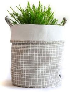 Maika Recycled Canvas Bucket,Woven Grey, Large