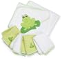SpaSilk 100% Cotton Hooded Terry Bath Towel with 4 Washcloths, Green