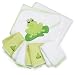 SpaSilk 100% Cotton Hooded Terry Bath Towel with 4 Washcloths, Green