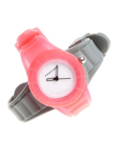 Funny Time Kinder-Armbanduhr pink-grau mit Wechselband Analog  FT5005-70