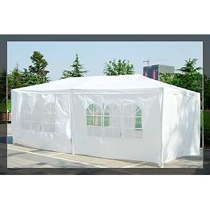 10 X 20 White Party Tent Gazebo Canopy with Sidewalls by 