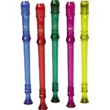 Canto One-Piece Translucent Soprano Recorder with Baroque Fingering, Transparent Blue
